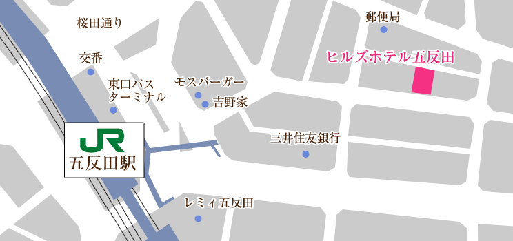 五反田駅周辺の地図